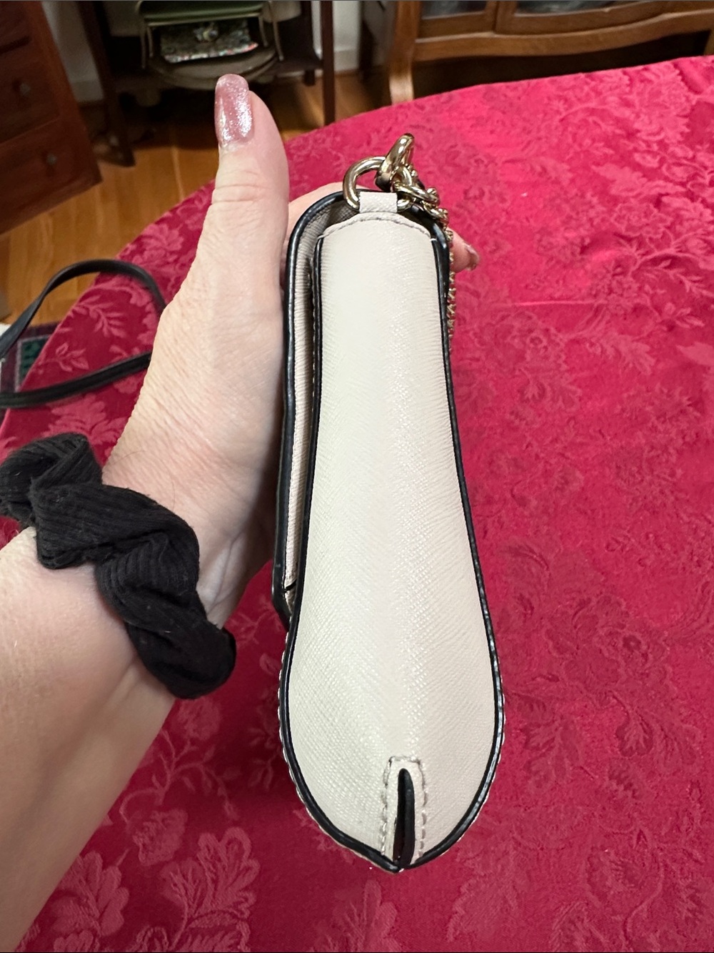 Kate Spade Black & Cream Leather Colorblock Crossbody Shoulder Clutch - Picture 4 of 6